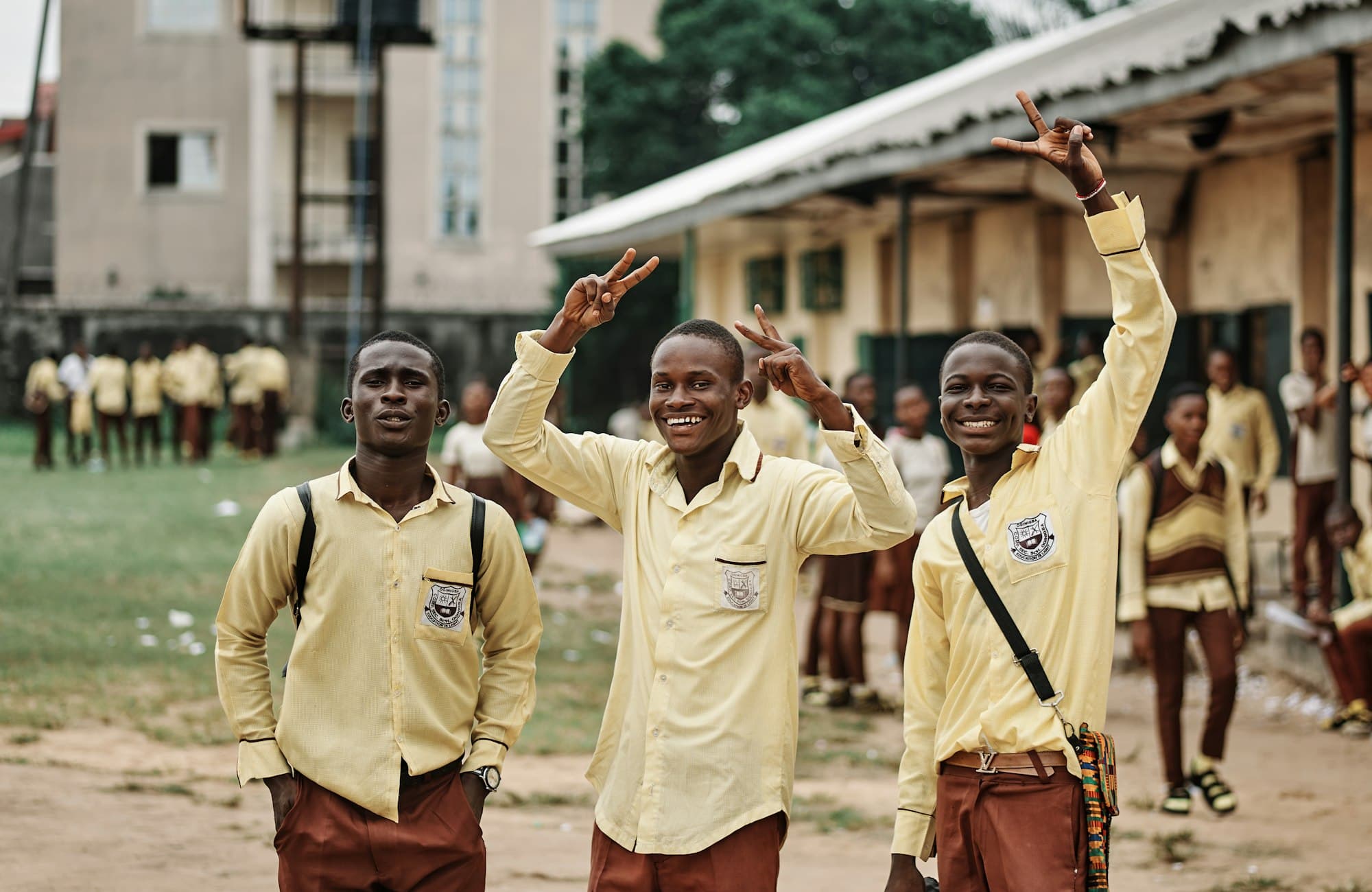 African students and teacher in a classroom